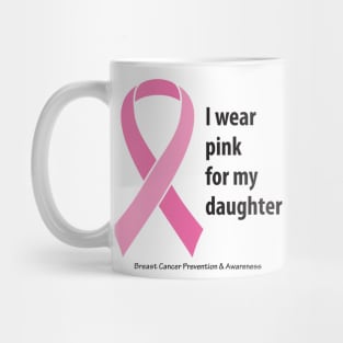 Breast cancer ribbon for daughter with black type Mug